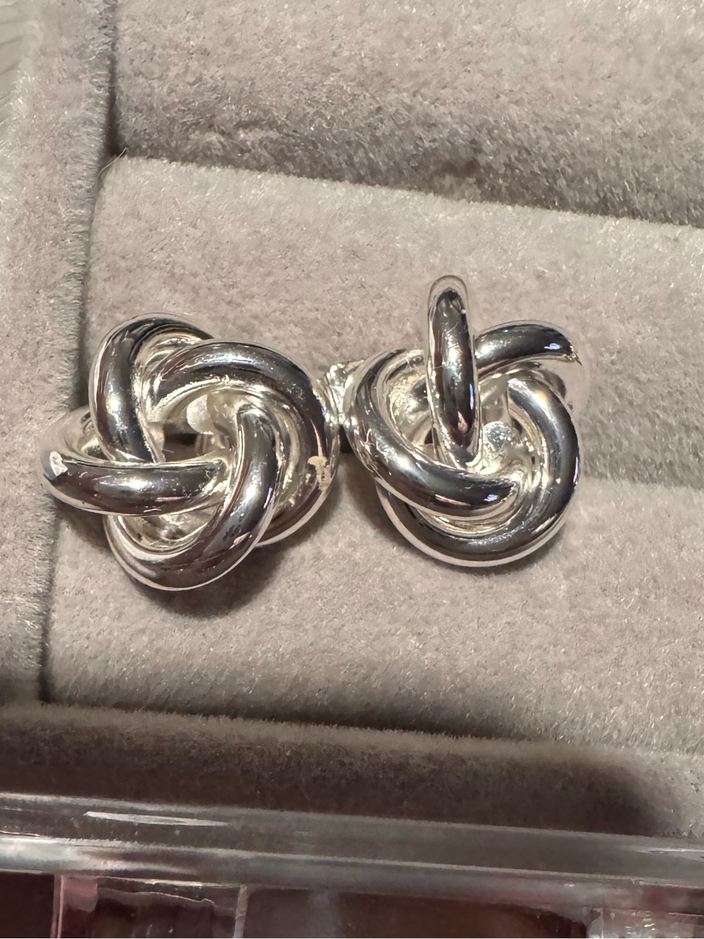 Silver Knot Stud Earrings